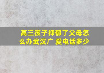 高三孩子抑郁了父母怎么办武汉广 爱电话多少